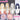 【Partially Ready For Ship】DokiDoki Anime Cosplay Women Wig / Ear Clip / Tattoo Sticker Long Golden Pink Gradient Silver Purple Hair Bunny Girl