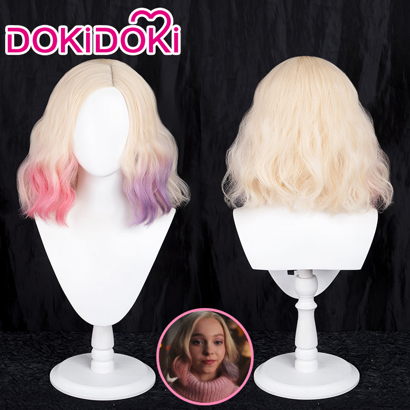 Ready For Ship DokiDoki TV Wednesday Cosplay Enid Sinclair Wig Wolf Girl Short Curly Hair