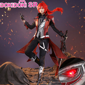 【Ready For Ship】DokiDoki-SR Game Genshin Impact Cosplay Diluc Costume/ Shoes Red Dead of Night
